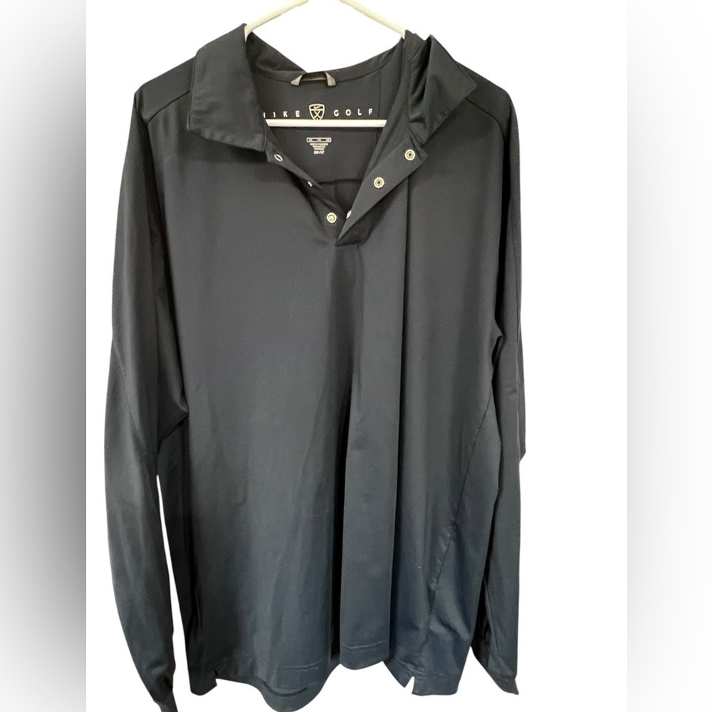 Sz XL Nike Golf Dri-Fit 1/4 Zip Long Sleeve Shirt Pullover Midnight Blue Poly